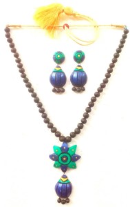 Multi-color Bankura Panchmura Terracotta Craft Necklace Jewellery Set